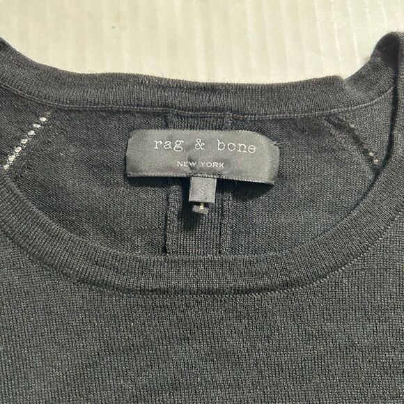 Rag & Bone Black Extra Fine Merino Wool Lightweight Women's Sweater Size S - Picture 5 of 8